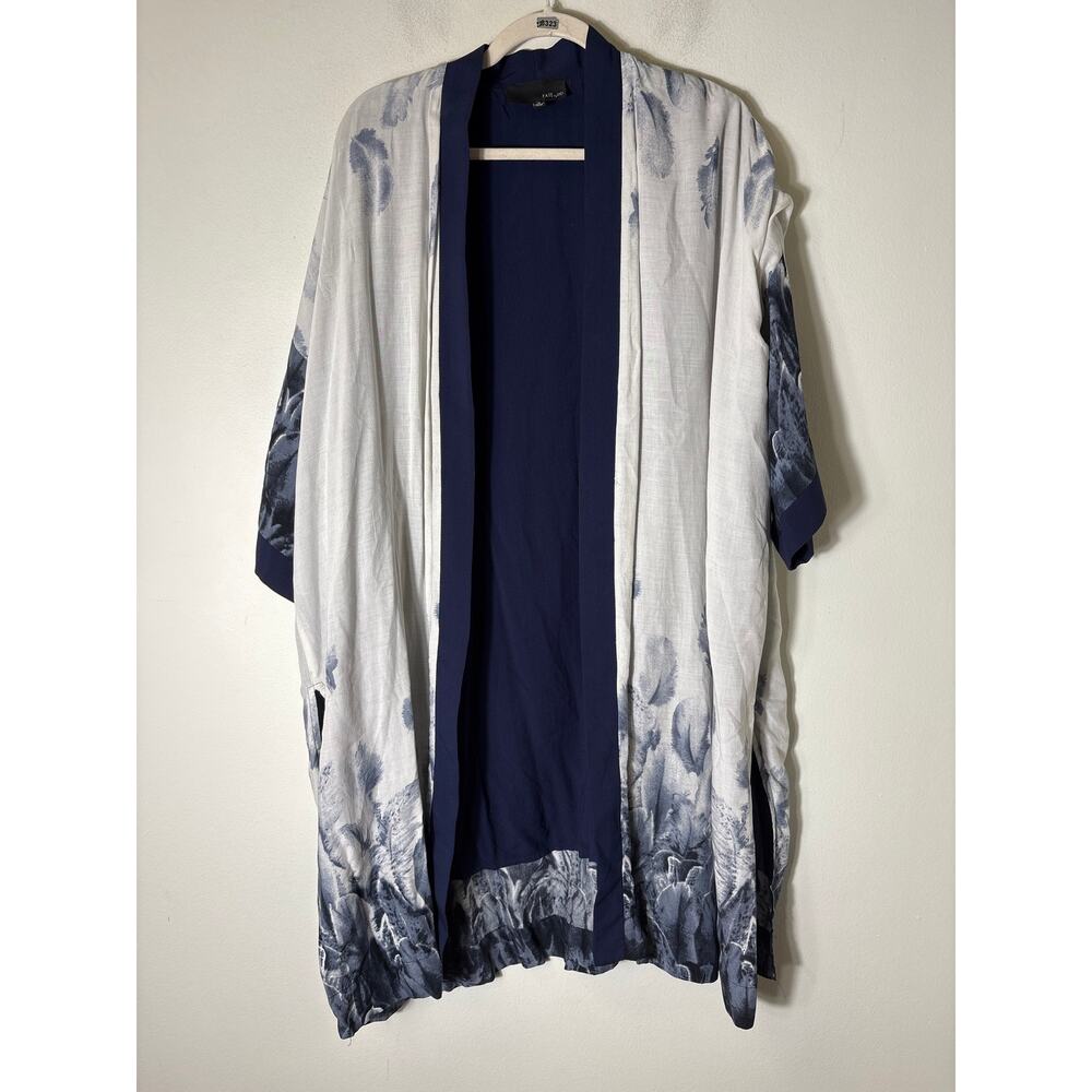 Fate by LFD Blue and White Open Kimono Sz S